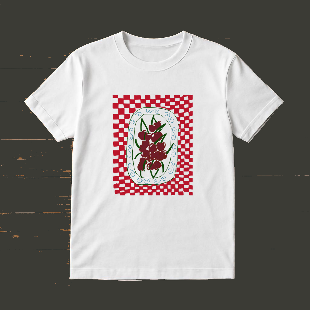Vintage Cherry Graphic T-Shirt | Retro Aesthetic Fruit Print Tee | Unisex Soft Cotton Casual Wear
