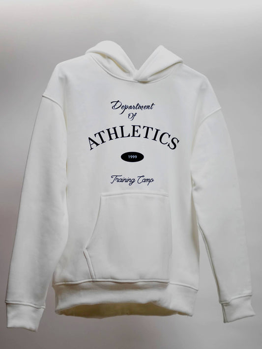 Vintage Athletic Hoodie for men and women. Retro Collegiate Training Camp Club Pullover.